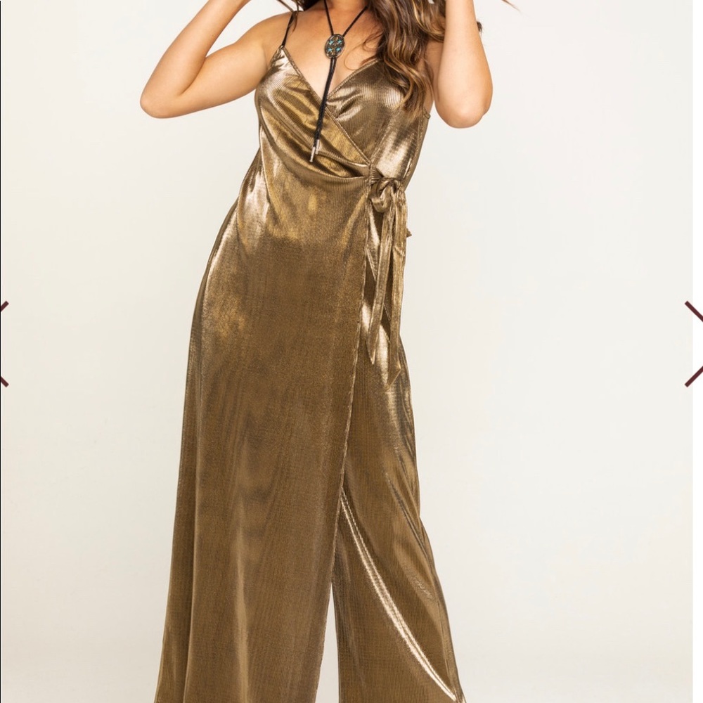 Show me your mumu gold jumpsuit- only worn once